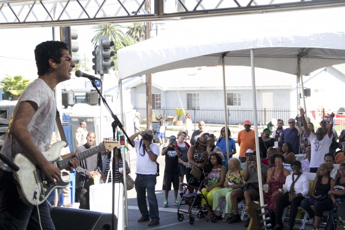 Singer and guitarist, Ray Goran put his all in as him and his equally enthusiastic band performed a long list of his songs.  Goran quickly won over the crowd of jazz enthusiast despite his set being more on the Rock and Roll side. ( Troy Tieuel/LA Sentinel)