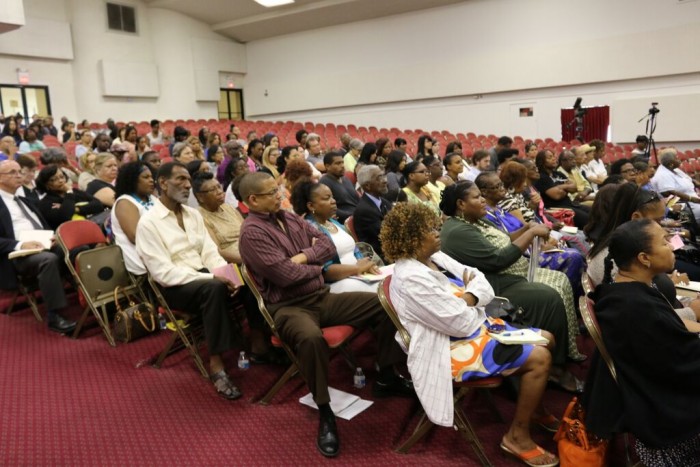 Audience  listens attentively to the panelist discuss their personal testimonies on the abuse to prison pipeline for girls and women of color (Photo Credit/ Aonya McCruiston)  