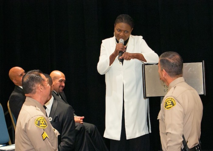 Napper commends Sheriff's Deputies during the ceremony.