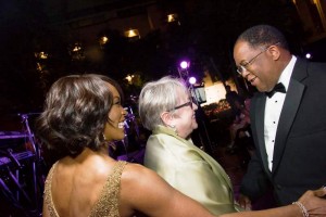 LA County Supervisor Mark Ridley Thomas greets actresses Kathy Bates and Angela Basset at last year’s Special Needs Network Annual Night Under the Stars. (courtesy photo)