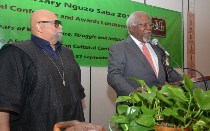 Dr. Maulana Karenga and Dr. Julius Garvey, son of the Hon. Marcus Garvey.