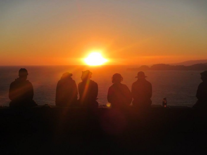 Fellows enjoy the sunset at Santa Cruz beach. (courtesy photo) 