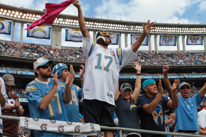 Charger fans celebrate! Photo:  Jevone Moore