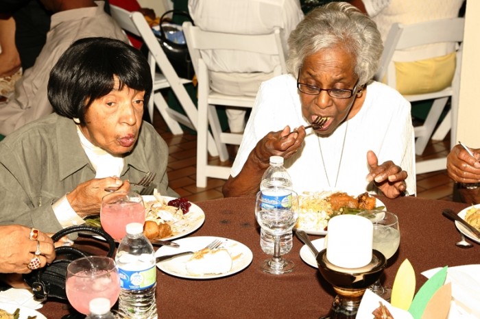 Seniors enjoy Thanksgiving dinner. Courtesy Photo