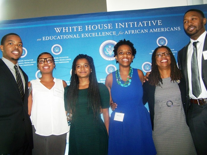 Summit for Educational Excellence for African Americans Summit participants (l to r): Darren Ward, Vandalena Mahoney, Kiana Gums, Makiah Green, (uncredited) and LaRon Armstead. Photo by Shirley Hawkins