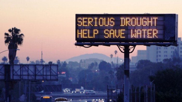 Los Angeles “Serious Drought “ sign (AP file photo)