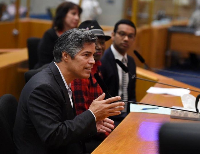 Actor Esai Morales, of “La Bamba” movie, speaks in favor of diversity in the arts before the Los Angeles County Board of Supervisors.