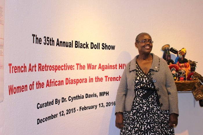 Dr. Cynthia Davis, MPH and curator of the William Grant Still Art Center' 35th Annual Black Doll Show "Trench Art Retrospective: The War Against HIV/AIDS--Women in the African Diaspora in the Trenches"