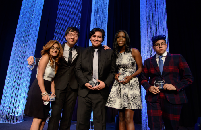 The high school honorees (l-r) are Stephanie Gamino, David Cho, David Sanchez, NiTasha Denson and Vincent Zamarripa. (Courtesy  Photo)