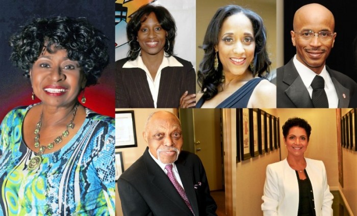 (From Left): Cora-Jackson Fossett, (Top Row): Theresa Price, Karla Gordy Bristol & Nolan Rollins (Bottom Row): Dr. Cecil L. Murray & Pamela A. Bakewell Graphic Collage By Brian W. Carter