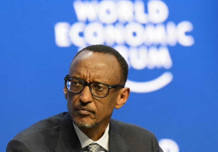 This is a Friday, Jan. 23, 2015 file photo of  President of Rwanda Paul Kagame as he attends a panel session at the World Economic Forum, WEF, in Davos, Switzerland.  Rwandan President Paul Kagame declared Friday Jan. 1, 2016 that he will run for a third term in office after his second seven-year term expires in 2017, a move opposed by the U.S., a key ally. (AP Photo/Keystone, Jean-Christophe Bott, File)