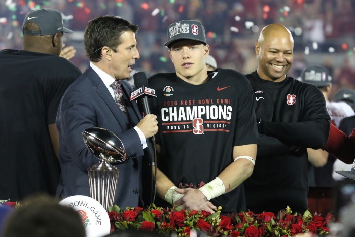 Running Back Christian McCaffrey Named Offensive MVP of Rose Bowl