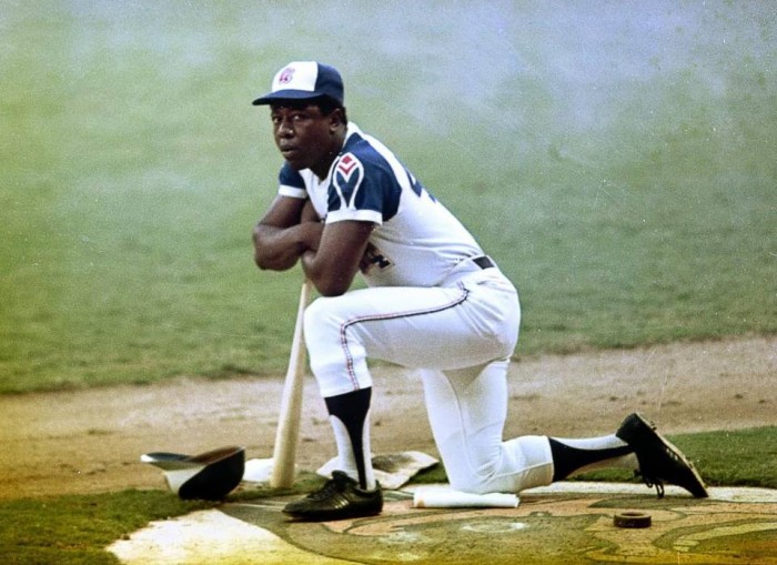 Henry Aaron during his days with the Atlanta Braves (File photo ASSOCIATED PRESS) 