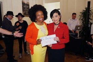 (l-r) S. Sylvia Pullen, founder, Girls Fly! and Congresswoman Judy Chu.