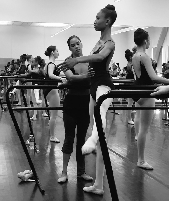 Misty Copeland joins ballet students to teach a Master Class after sit-down discussion with Debbie Allen. (courtesy photo)