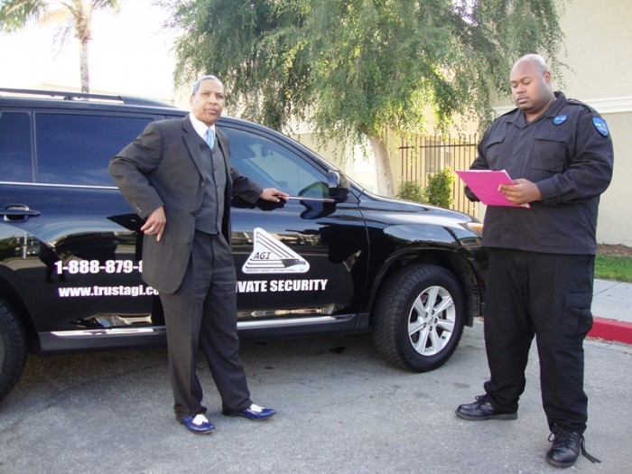 National Eagle Security sales and marketing director, Samuel Scott (left) with security staff.