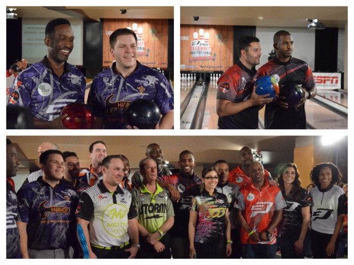 Celebrities pose with the professional bowlers at the CP3 Celebrity Invitational (Amanda Scurlock/ LA Sentinel) 