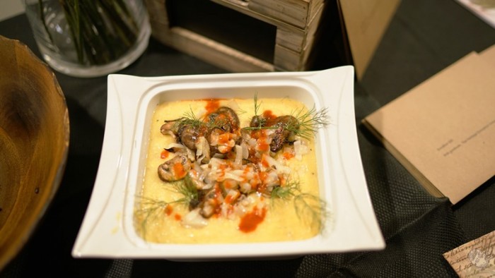 Southern gouda cheese grits topped with mushrooms. Courtesy Photo