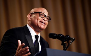 In this April 30, 2016 file photo, Larry Wilmore speaks at the annual White House Correspondents' Association dinner in Washington. Wilmore says his "tone didn't fit the room" at the White House Correspondents Association dinner but believes his use of the term "n---a" to address President Obama may open an important dialogue for the country. The Comedy Central host said in an interview Tuesday, May 3, that he's willing to take the heat for his performance in Washington Saturday. (AP Photo/Susan Walsh, File)