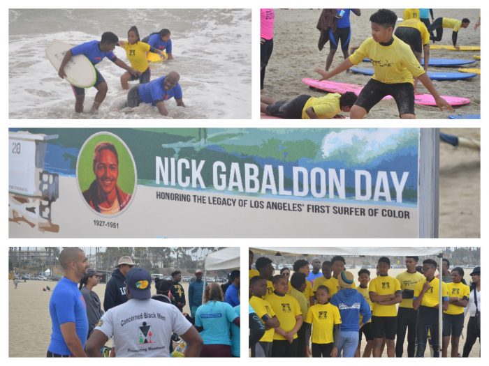 Youth from the inner city learned about surfing and the precautions of swimming in the ocean. (Amanda Scurlock/L.A. Sentinel) 