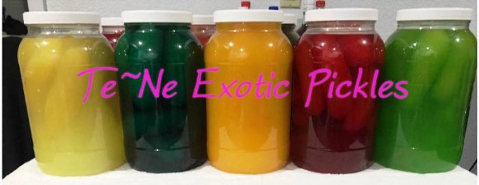 Te Ne Exotic Pickles come in a variety of flavors which include Cherry, Pineapple-Mango, Apple and Old Fashioned Lemonade. Courtesy Photo