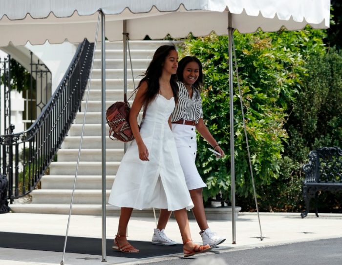 Malia and Sasha Obama at Martha's Vineyard. (AP photo)