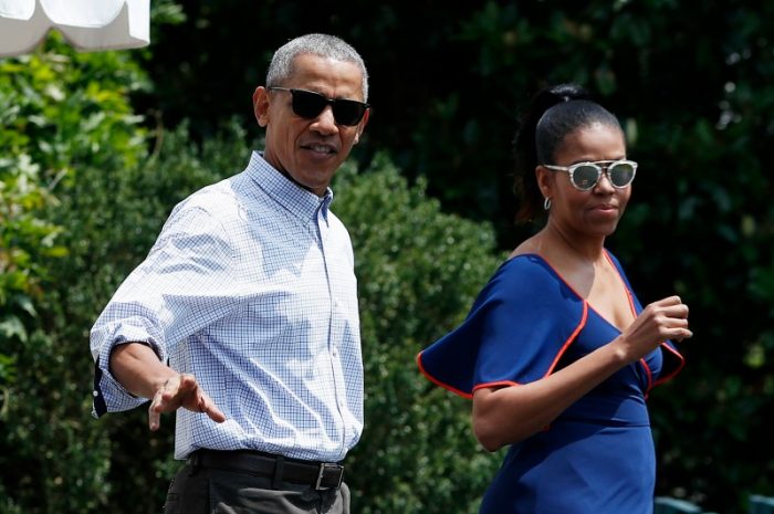 President Barack Obama and first lady Michelle Obama walk from the White House, Saturday, Aug. 6, 2016, in Washington, to board Marine One, with their daughters Sasha and Malia, en route to Andrews Air Force Base, Md., and on to Martha's Vineyard for a family vacation. (AP Photo/Carolyn Kaster) 2- Malia Obama, left, and Sasha Obama, right, walk from the White House, Saturday, Aug. 6, 2016, in Washington, to board Marine One, soon to be followed by their parents President Barack Obama and first lady Michelle Obama, en route to Andrews Air Force Base, Md., and on to Martha's Vineyard for a family vacation. (AP Photo/Carolyn Kaster) First family arrives at Martha's Vineyard for two-week break. (AP photo)