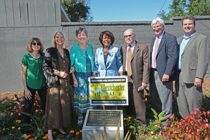 Pictured above with Congresswoman Waters (center) are WSIA members (left to right) Sue Piervin , Sheila Mickelson, Barbara Musella, John Ruhlen, Don Duckworth and Marc Hoffman. (Courtesy Photo)  