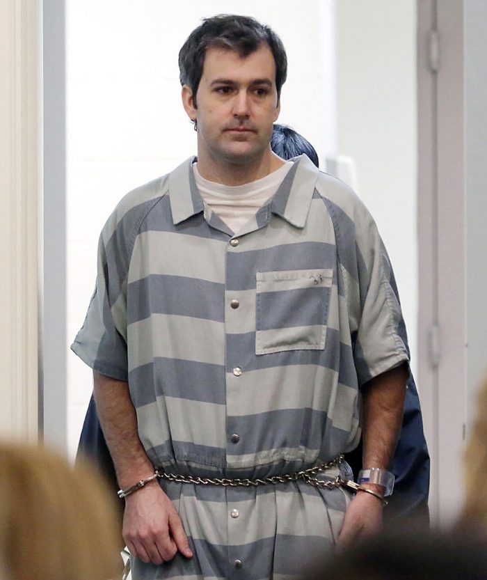 FILE - In a Thursday, Sept. 10, 2015, file photo, former North Charleston police office Michael Slager, is lead into court, in Charleston, S.C. Jury selection begins Monday, Oct. 31, 2016, in the murder trial of Slager charged with shooting Walter Scott, an unarmed black motorist in April 2015. (Grace Beahm/The Post And Courier via AP, File)