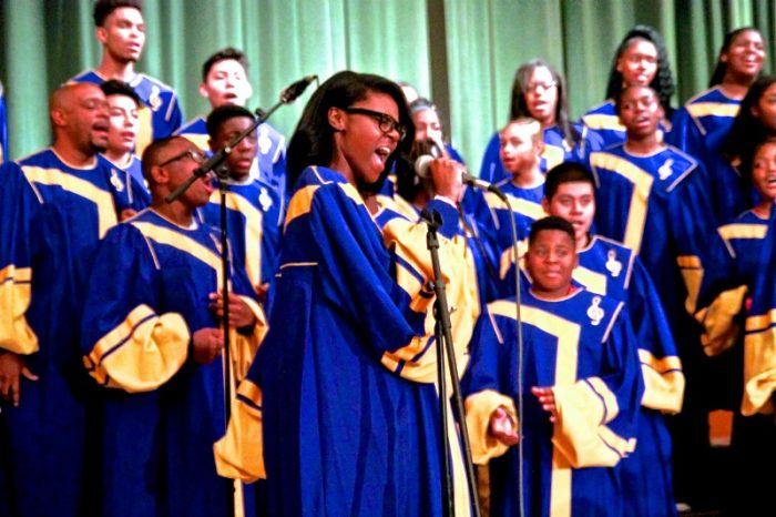 The Crenshaw Choir shows off their talents at NAACP/LAUSD extravaganza. (Photo by E. Mesiyah McGinnis) 