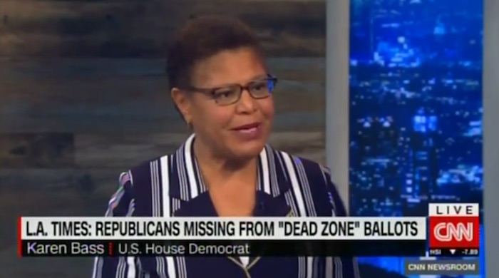 Rep. Karen Bass Discusses California Republican Dead Zones Live on CNN