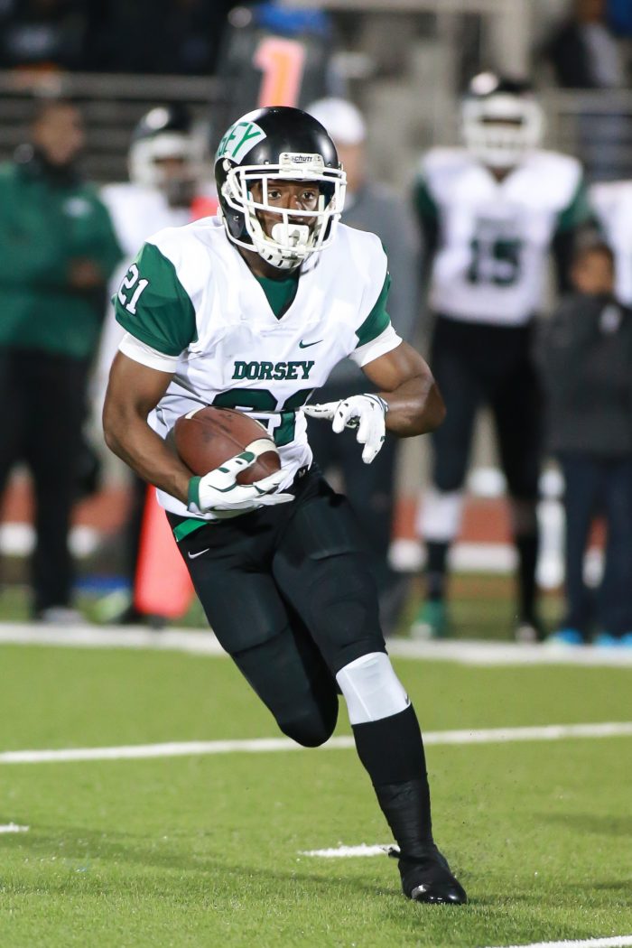 Dorsey wide receiver Elijah Boykin (#21)(Photo by  Jevone Moore/Full Image 360)