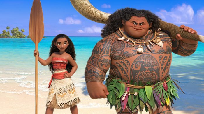 Auli'i Cravalho voices Polynesian princess Moana and Dwayne Johnson voice Maui in the Disney film, "Moana."