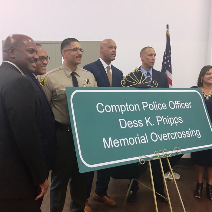 Freeway Dedication Signs Unveiled for Fallen Compton Police Officers