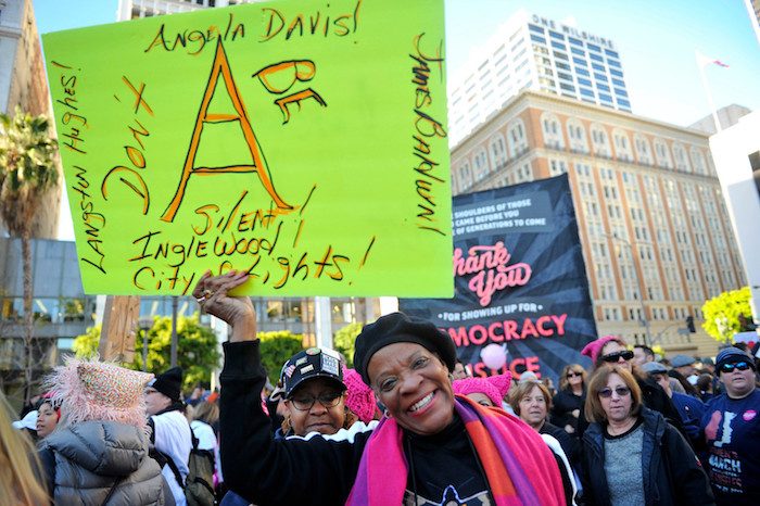 WOMEN'S  MARCH-LOS ANGELES TOOK PLACE ON JANUARY 21, 2017. THE MARCH STARTED AT PERSHING SQUARE AND ENDING AT CITY HALL. (PHOTO BY VALERIE GOODLOE)