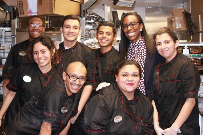 More of Kayla Griffin’s (right) Chick-Fil-A team members Front Jason Amezquita, Marly Potosme, Middle: Julisa Zamora & Isabel Ramirez-Serrano Back: Terrence Jones, Oscar Carreon, & Luis Robles (Photo By: Zon D’Amour)