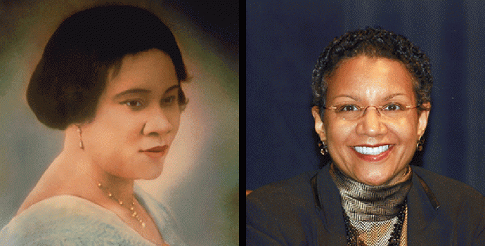 Madame C.J. Walker (left) and A'Lelia Bundles (right). (Courtesy of the Walker Family Collection)