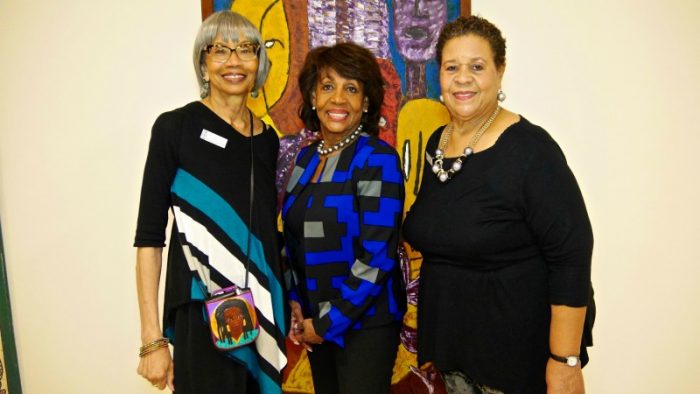 Congresswoman Maxine Waters (center) poses with Museum of African American Arts (MAAA) President, Berlinda Fontenot-Jamerson (right) and MAAA Board of Directors member, Elizabeth “Betty” Johnson (left). (MESIYAH MCGINNIS/ LA SENTINEL) NASA LAUREN JONES/LA SENTINEL Queen Latifah pictured with her father on the gold carpet, receives ABFF Honors Award for Entertainment Icon. COURTESY OF BET Councilmember Marqueece Harris-Dawson and L.A. City Council President Herb Wesson, address South LA advocates, workers and renters who oppose the housing ban PHOTO BY JON ENDOW Lakers name Magic Johnson president of basketball operations Magic Johnson 