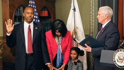 Ben Carson Sworn-In as Trump’s Only Black Cabinet Pick