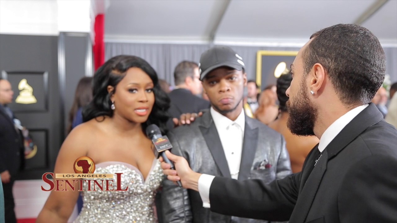 Remy Ma and Papoose at the 59th Annual Grammy Awards