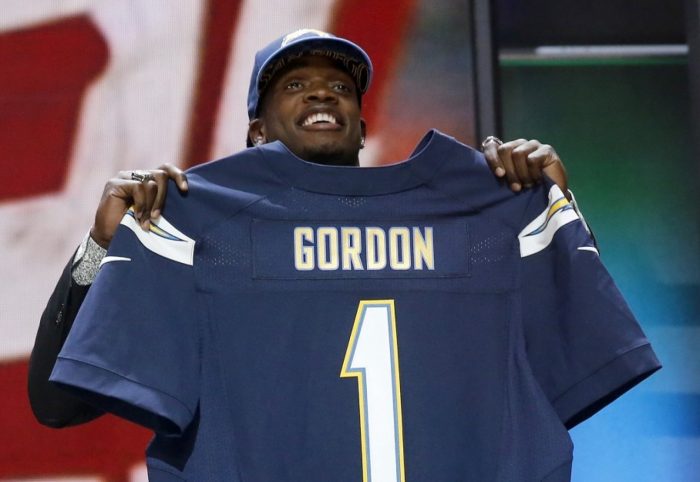  Former Wisconsin running back Melvin Gordon was drafted to the then San Diego Chargers. (Charles Rex Arbogast/Associated Press)