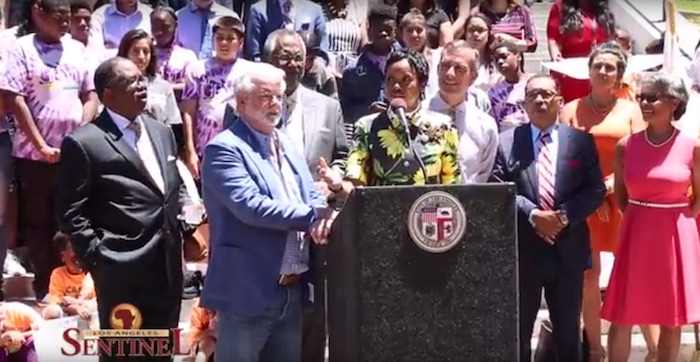 George Lucas and wife Mellody Hobson speak on Lucas Museum of Narrative Art opening in South L.A.