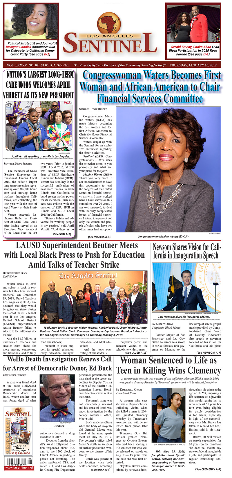 January 10, 2019 - Los Angeles Sentinel | Los Angeles Sentinel