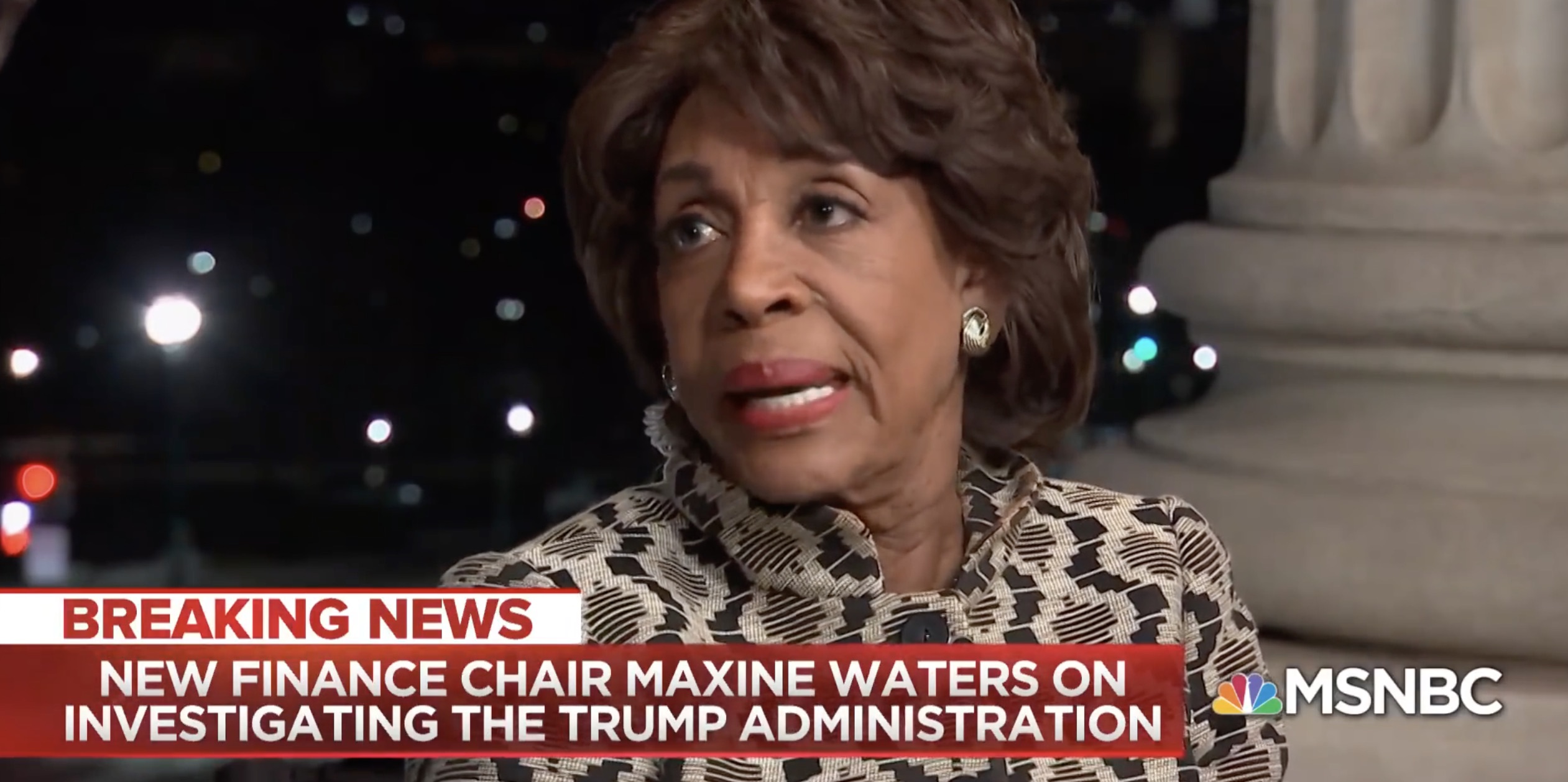 WATCH: New Finance Chair Maxine Waters On Investigating President Donald Trump | MSNBC