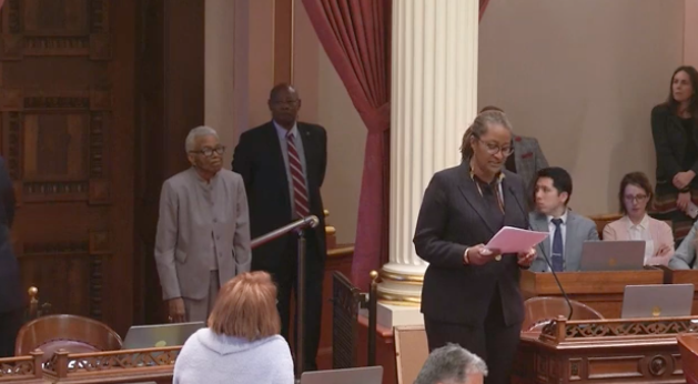 WATCH: Sen. Holly J. Mitchell Presents an ‘Unsung Hero’ Award to Constituent Jewel Thais-Williams