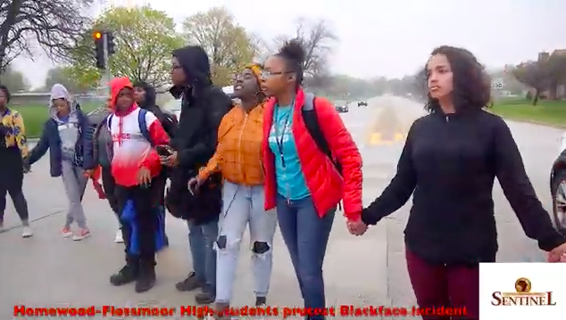 WATCH: Homewood Flossmoor Black Students Protest White Students Wearing Blackface