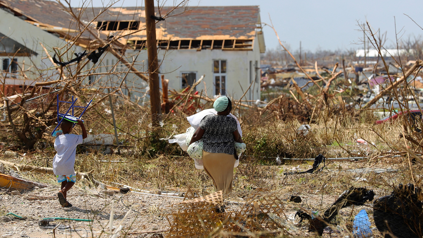 Silence, Devastation Mark Bahamas Town; but some are Staying