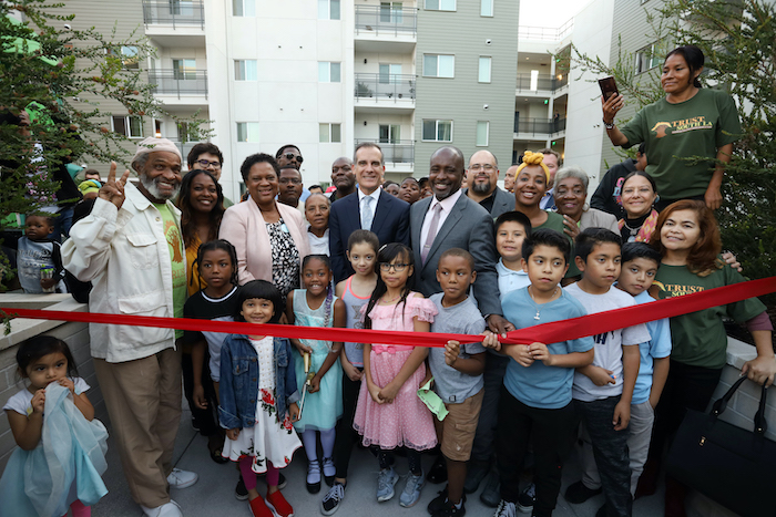 Garcetti and Harris-Dawson Open Affordable Housing Units