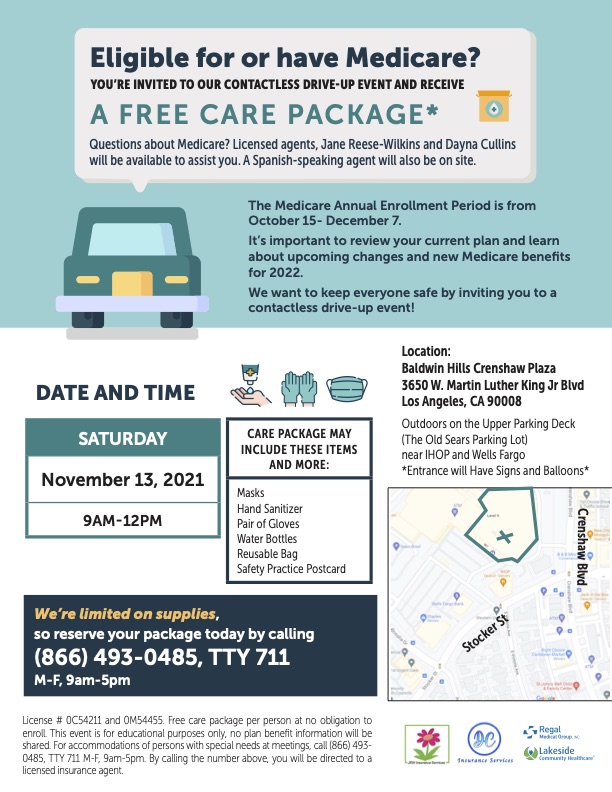 11/13/2021 – Medicare Drive Thru Event at the Baldwin Hills Crenshaw ...