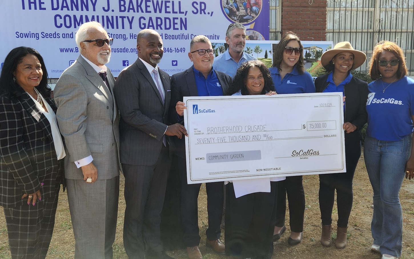 SoCalGas Donates $75,000 to Brotherhood Crusade for Danny J. Bakewell, Sr. Community Garden